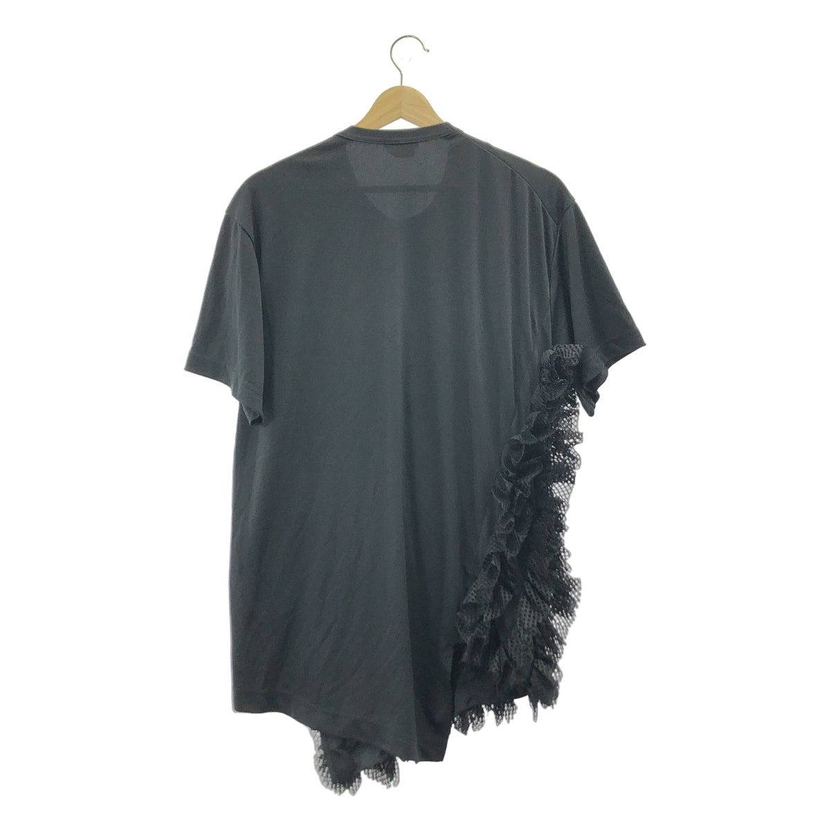 COMME des GARÇONS HOMME PLUS | 2022 秋冬 |正面網狀褶邊聚酯纖維上衣 | L 號 |男士