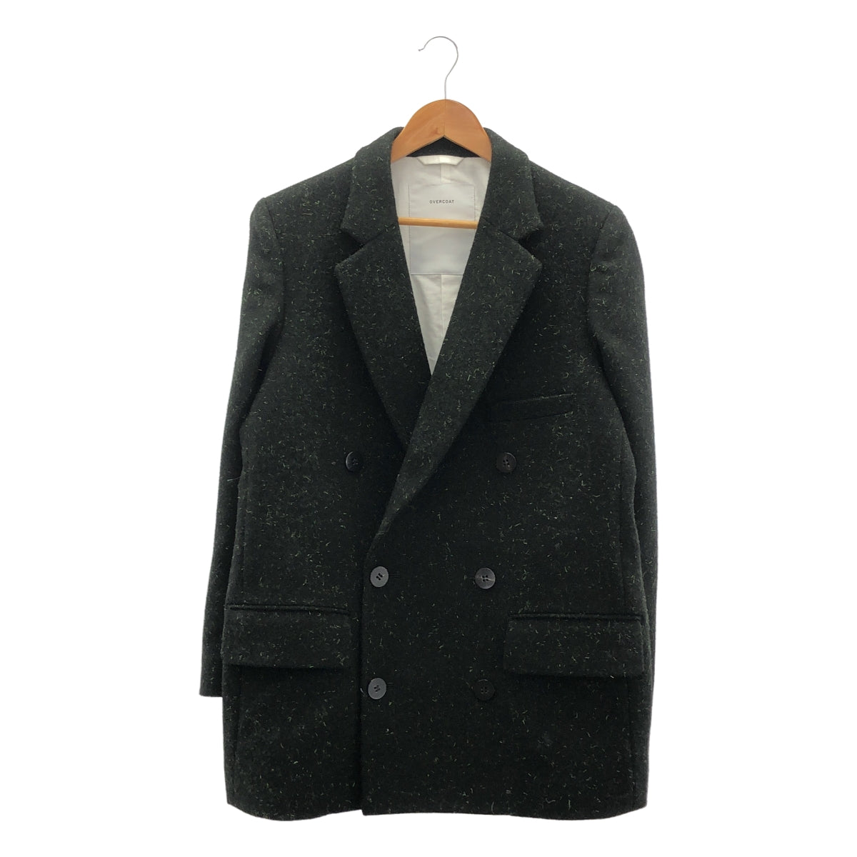 [狀況極佳] 大衣 | 2023 秋冬 | 斑點羊毛雙排扣外套 | 0 碼 | 森林綠 | 男款