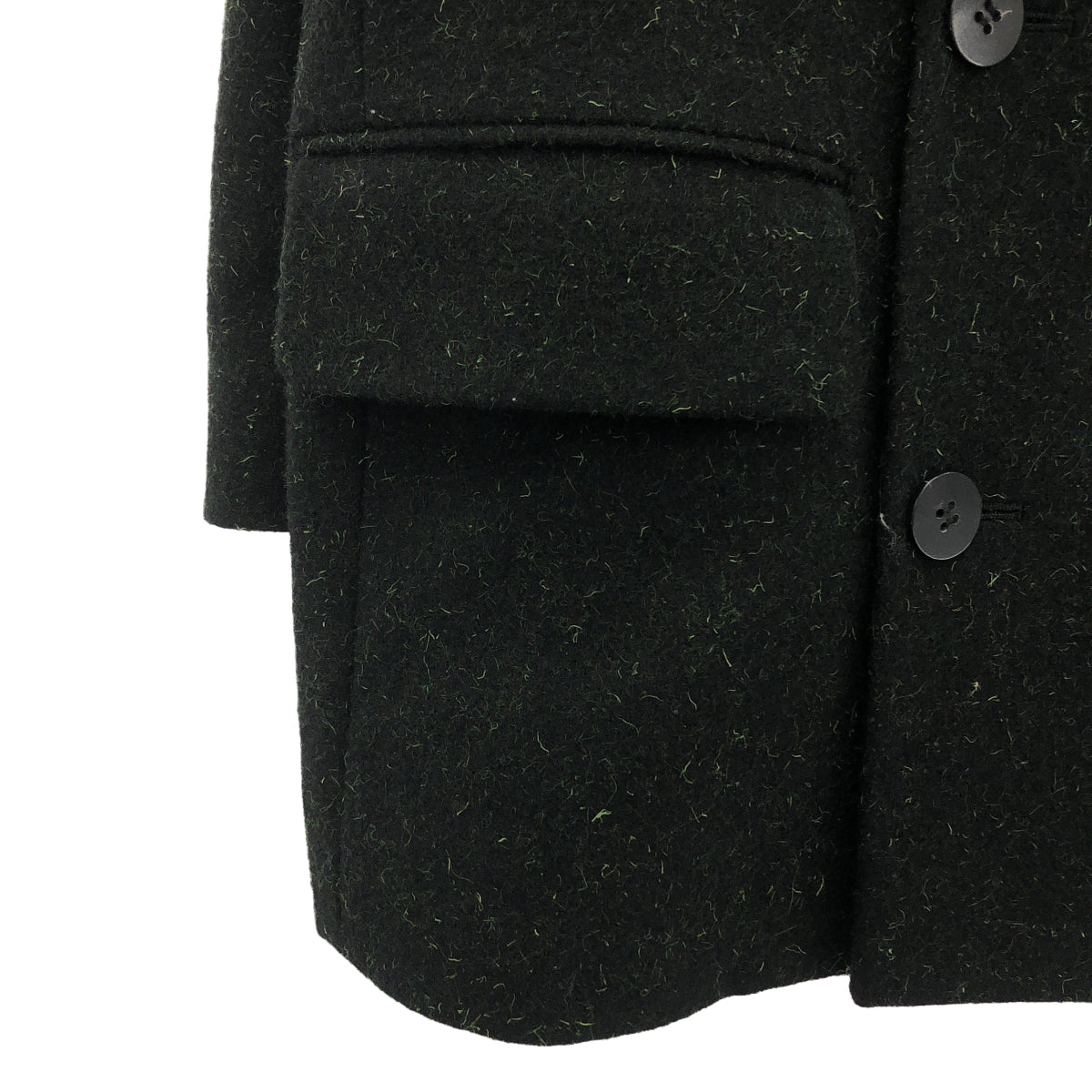 [狀況極佳] 大衣 | 2023 秋冬 | 斑點羊毛雙排扣外套 | 0 碼 | 森林綠 | 男款