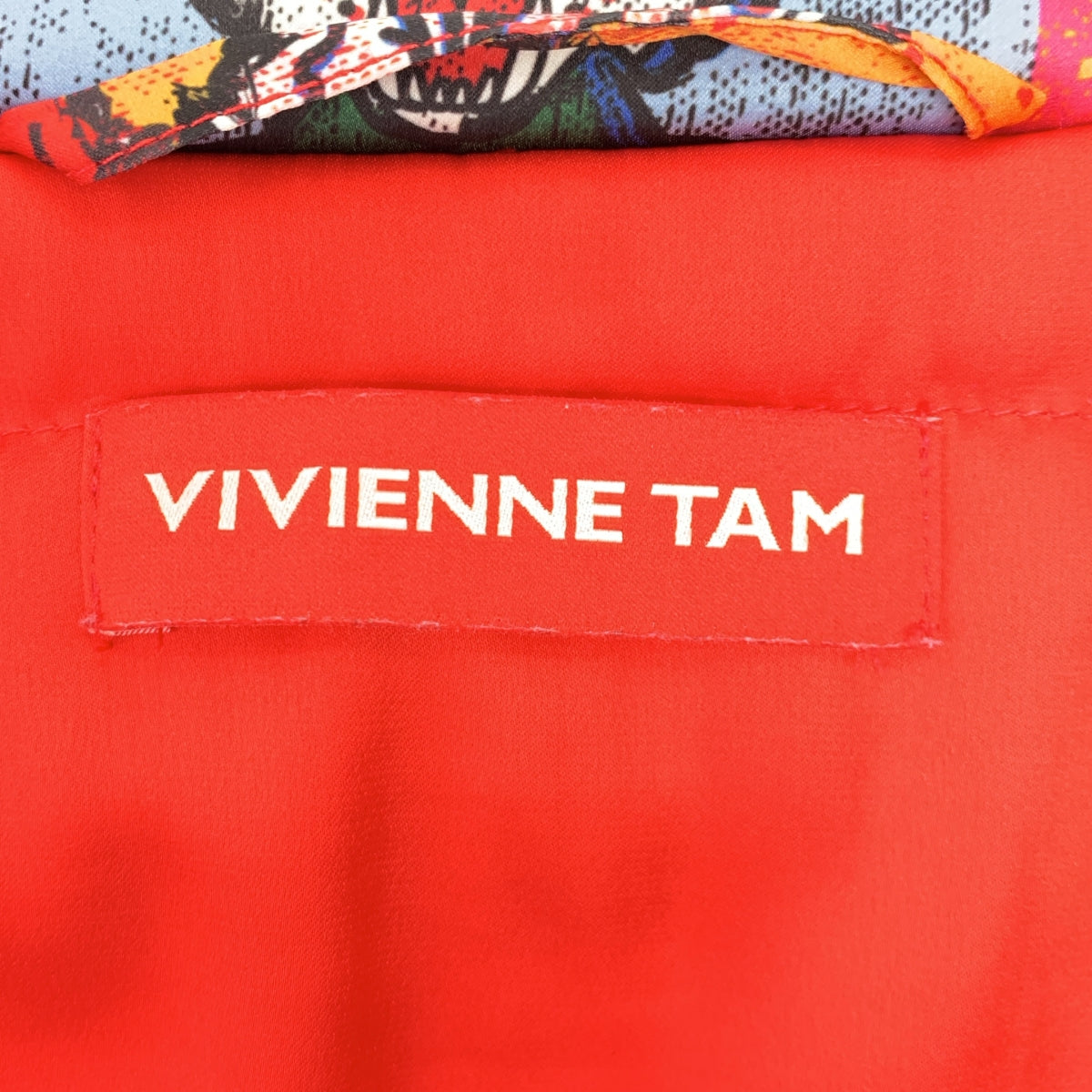 【美品】  VIVIENNE TAM / ヴィヴィアンタム | 総柄 中綿 オーバーシルエット チャイナ ジャケット | 38 | マルチカラー | レディース