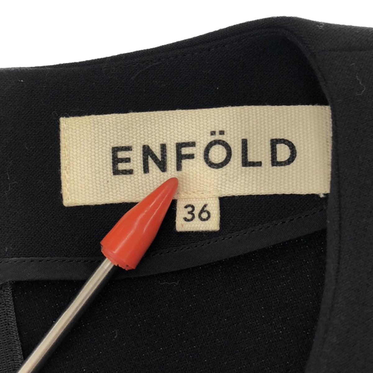 ENFOLD / 엠 폴드 | 코쿤 실루엣 드롭 숄더 크루넥 원피스 | 36 | 블랙 | 여성