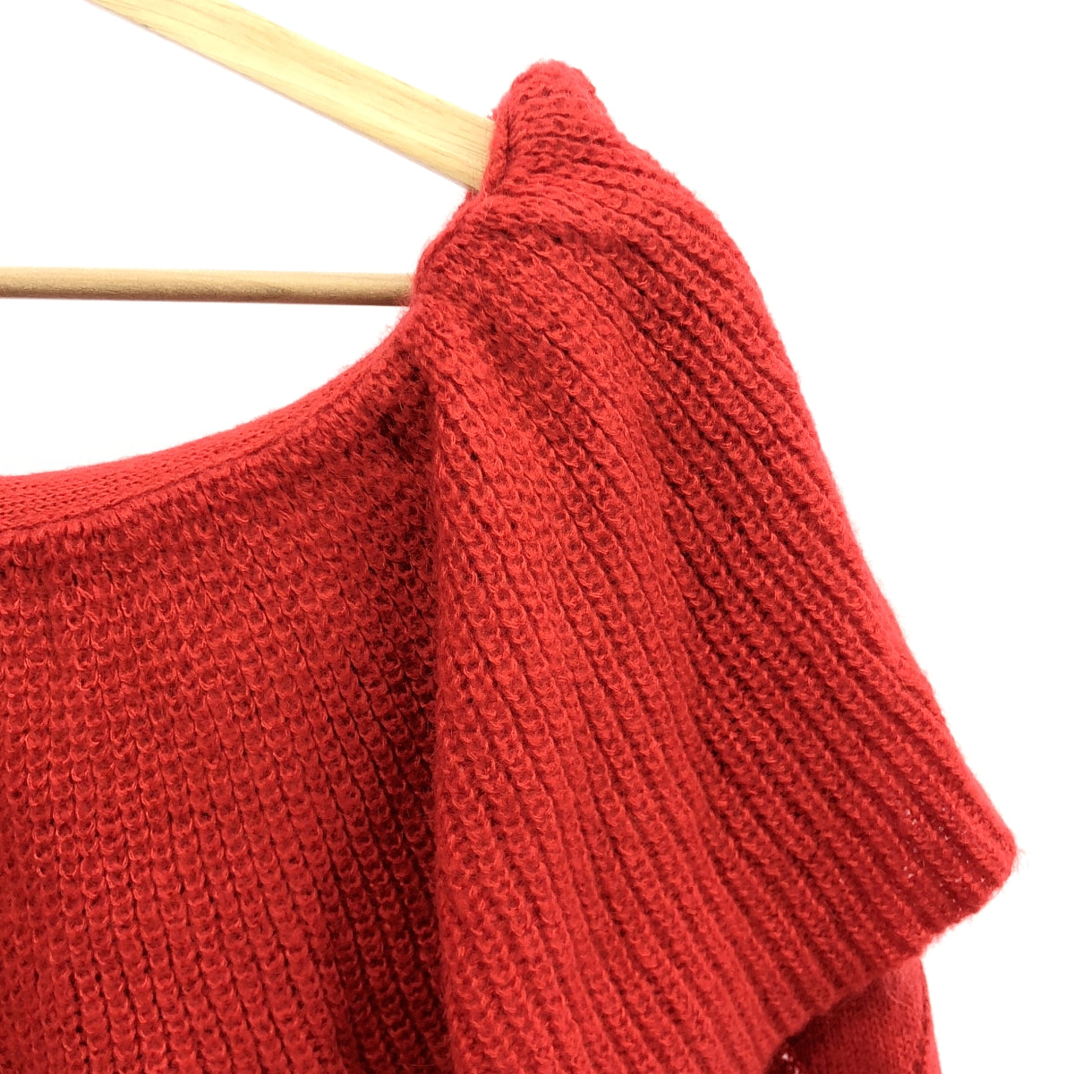 cygne | Mohair ruffle collar knit pullover | F | Red | Women's