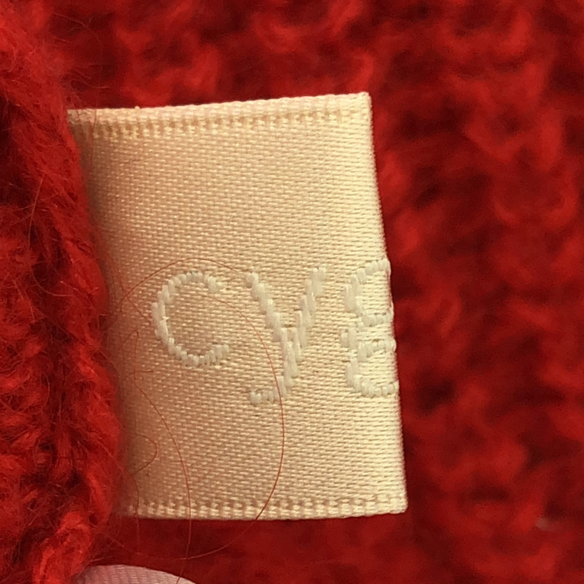 天鵝 |馬海毛荷葉邊領針織套頭衫 | F |紅色 |女性的