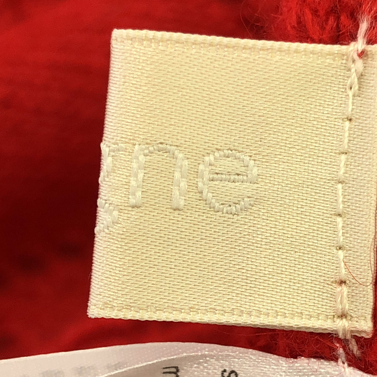 天鵝 |馬海毛荷葉邊領針織套頭衫 | F |紅色 |女性的