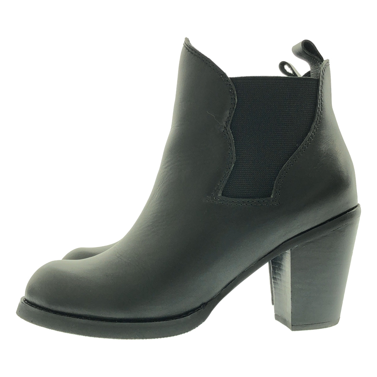 Acne / 여드름 | 가죽 사이드 고어 힐 짧은 부츠 | US6 | 여성