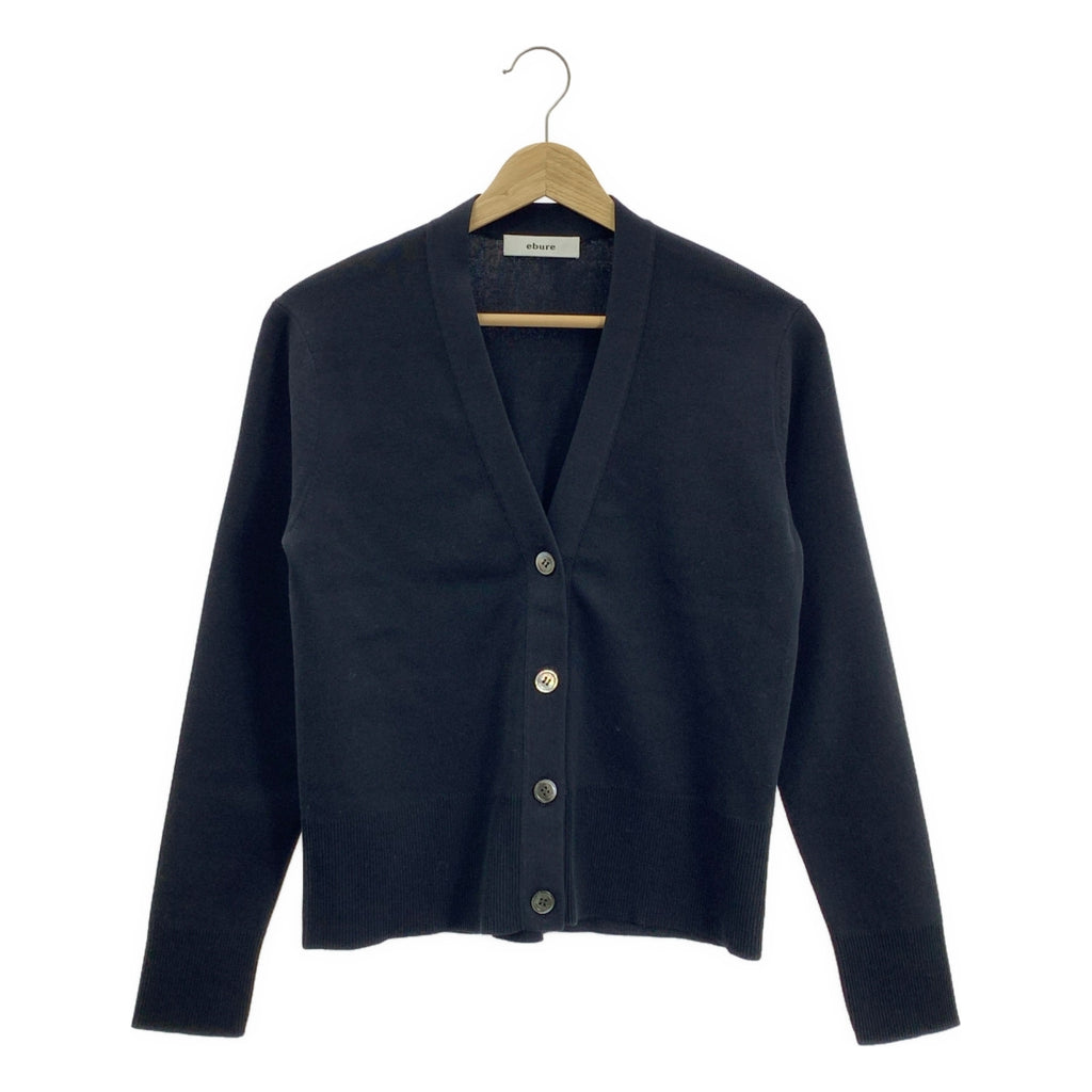 【成色極佳】ebure | 棉絲混紡V領衫 | 黑色 | 女款