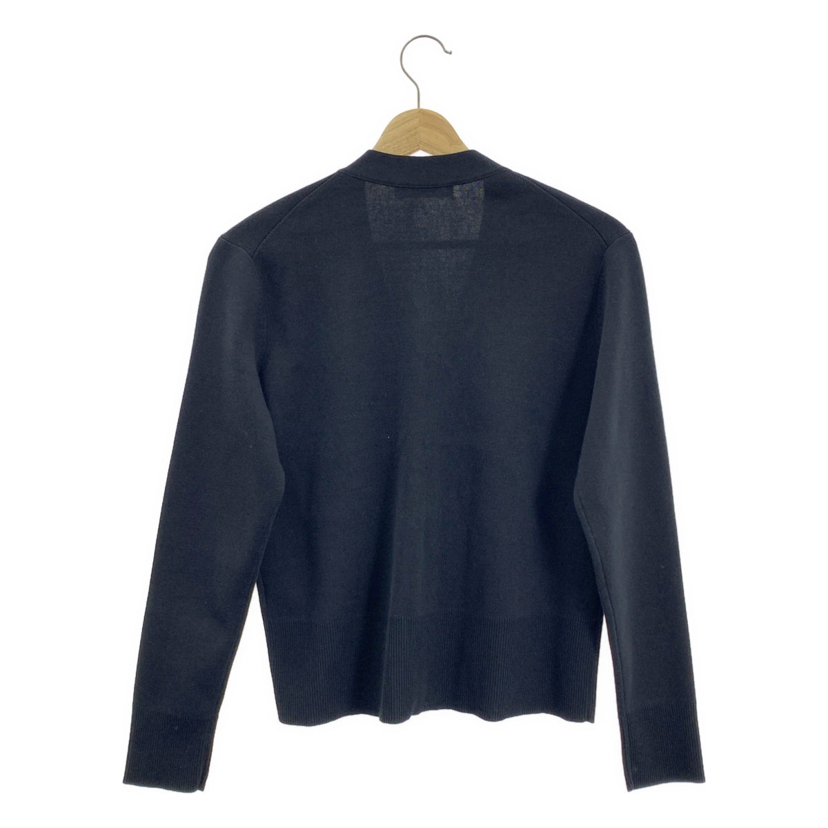 【美品】  ebure / エブール | コットン シルク Vネック カーディガン | ブラック | レディース