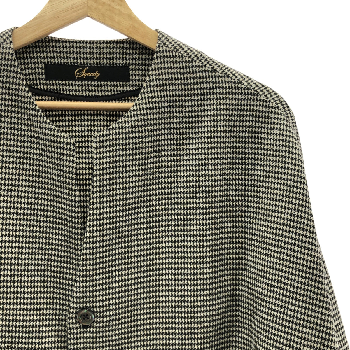 Squady | 千鳥格無領外套 | 2 | 灰色 | 女款