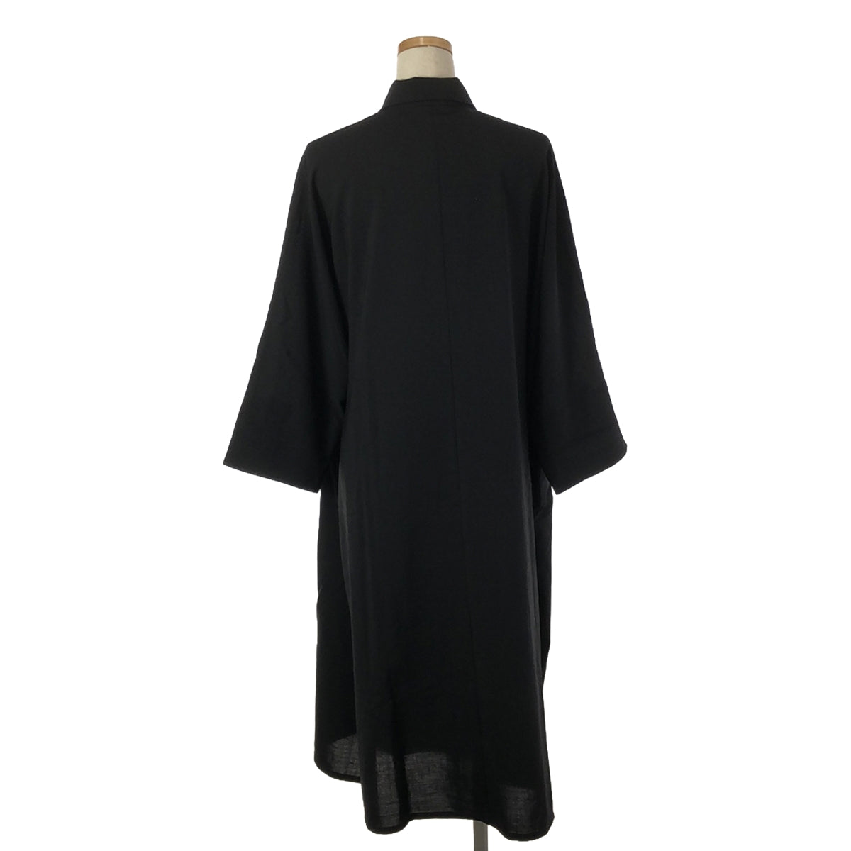 Yohji Yamamoto FEMME / ヨウジヤマモトファム | 2024SS | WOOL DOLMAN SLEEVE DRESS / ウール ドルマンスリーブ スリット シャツ ドレス ワンピース | 1 | レディース