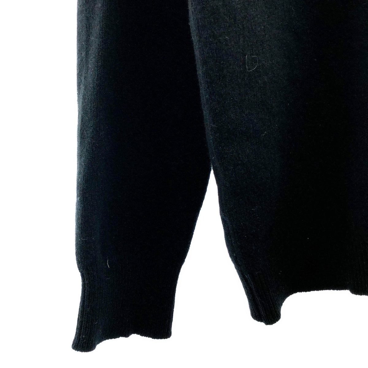 WILLIAM LOCKIE | 羊毛皮革拉鍊針織連帽衫 | L碼 | 黑色 | 男款