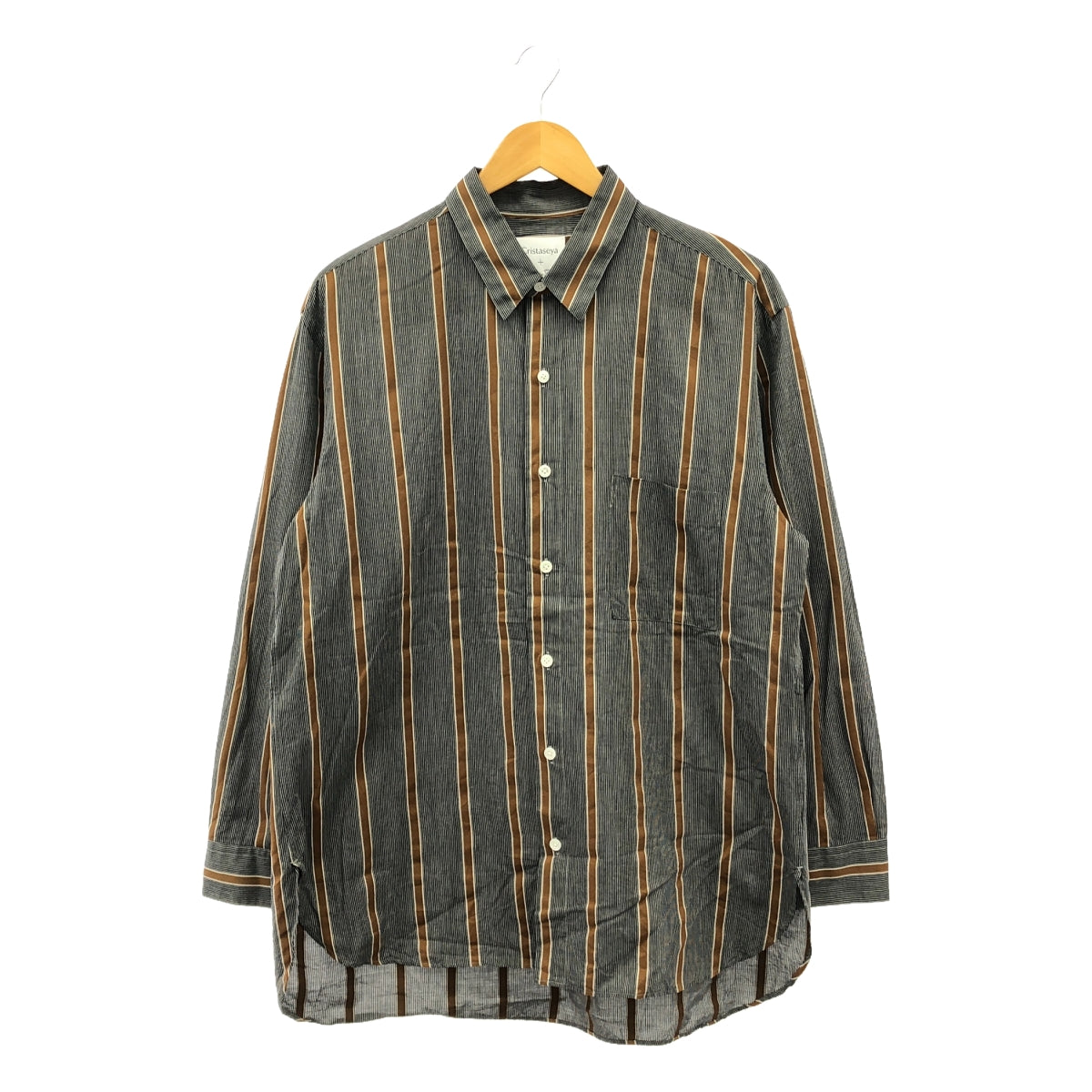 【美品】  Cristaseya / クリスタセヤ | 2024SS | SALVATORE PICCOLO HANDMADE CLASSIC COLLAR SHIRT シャツ | L | グレー | メンズ