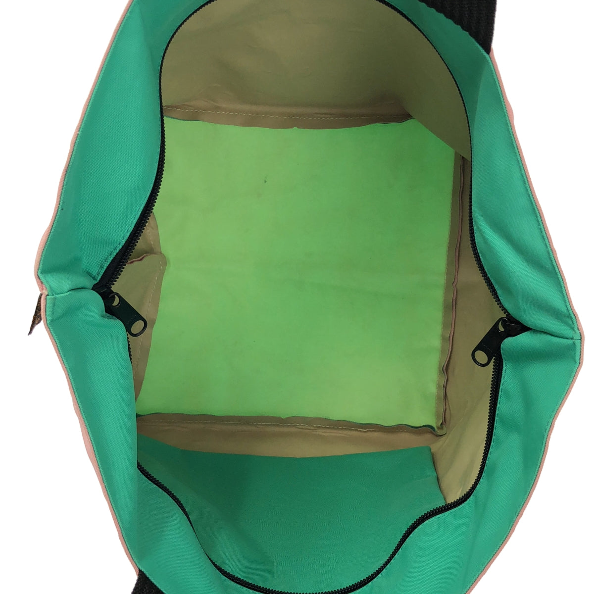 HERVE CHAPELIER / エルベシャプリエ | ナイロン 舟形 ショルダーバッグ | ライトグリーン/ピンク | レディース