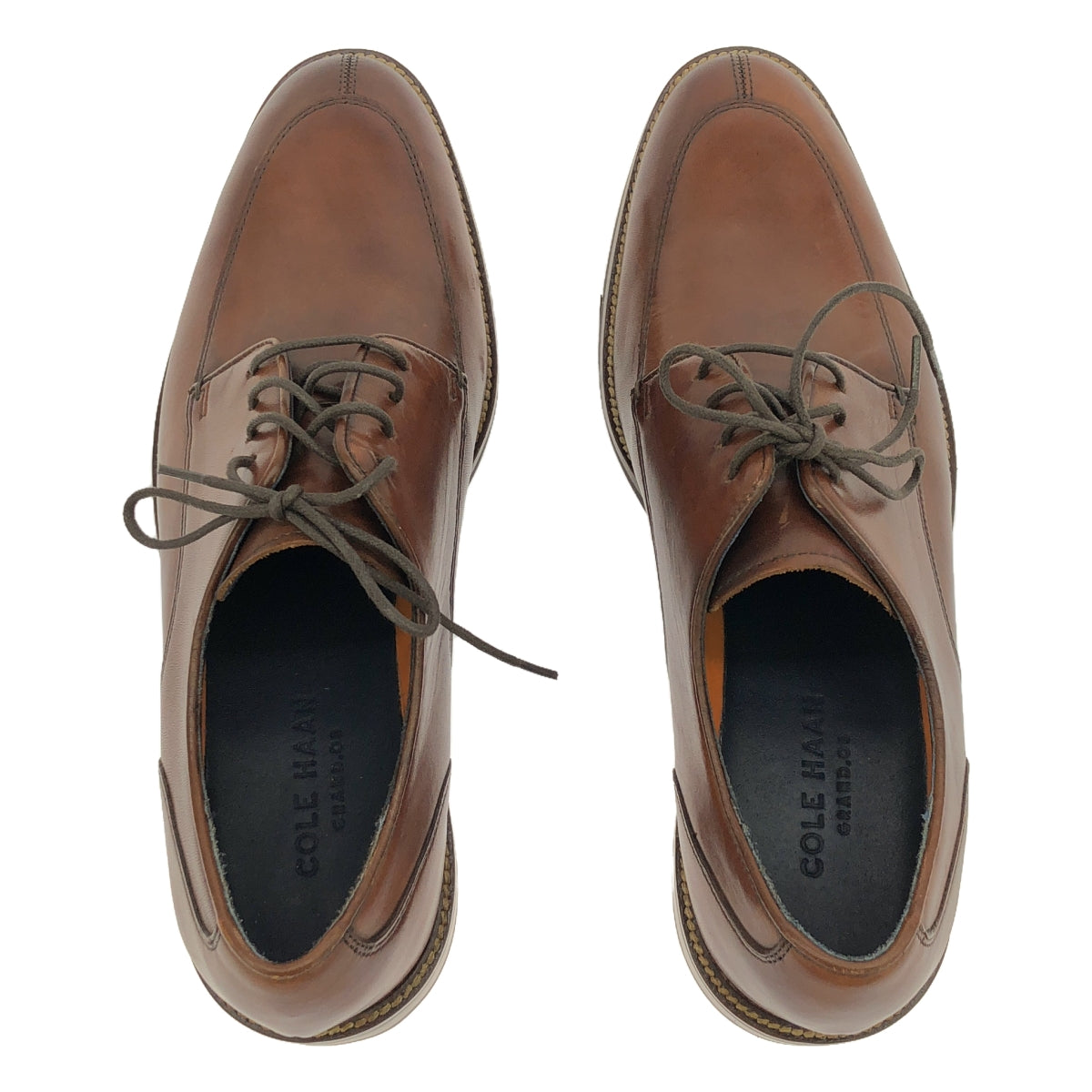 【미품】 COLE HAAN / 콜 한 | C11629 LENOX HILL SPLIT OX 가죽 드레스 신발 | 8 M | 브라운 | 남성