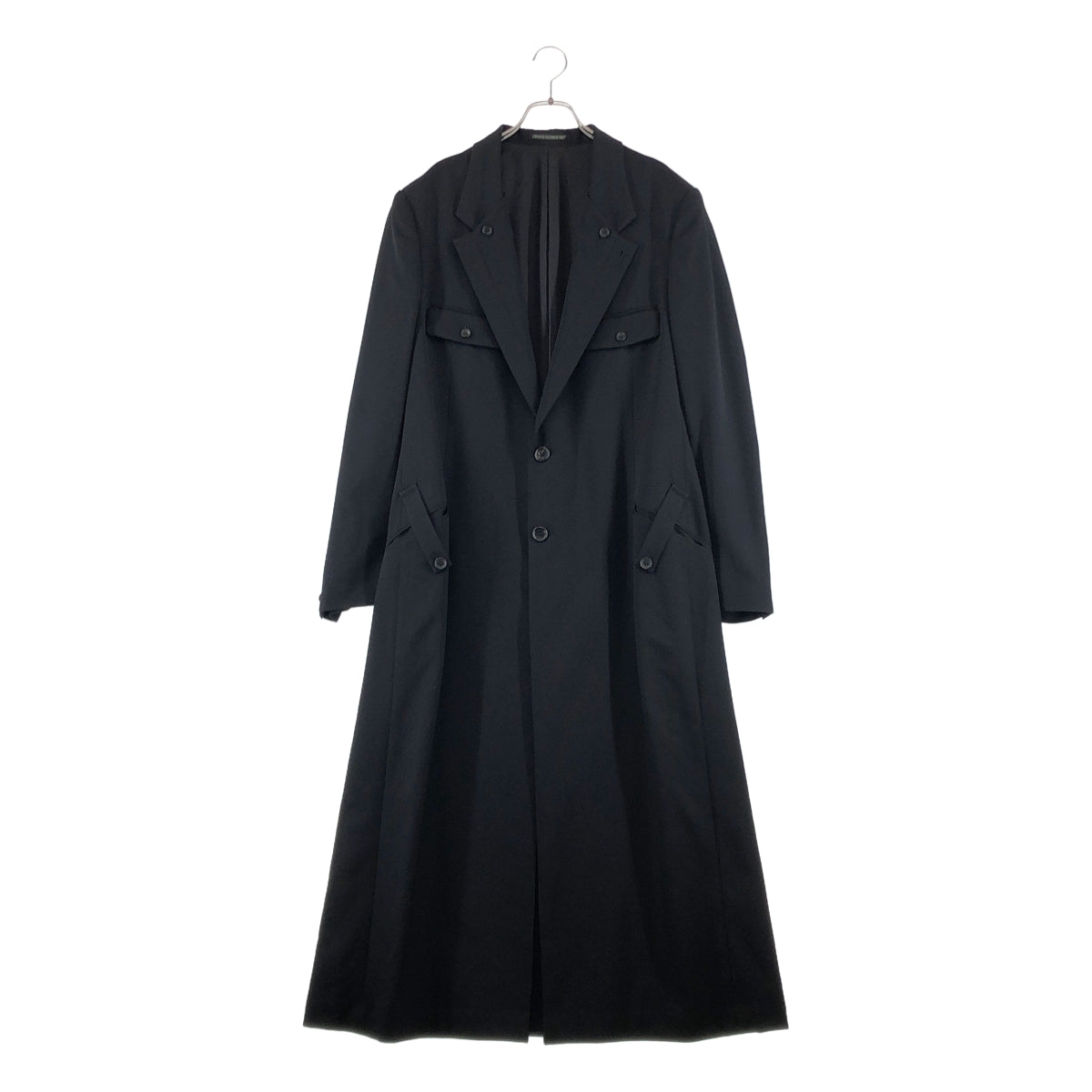 YOHJI YAMAMOTO POUR HOMME / ヨウジヤマモトプールオム | 2023AW | WOOL GABARDINE COLLAR BUTTON JACKET / ウールギャバジン オーバー ロングジャケット / 総裏地 | 2 | メンズ