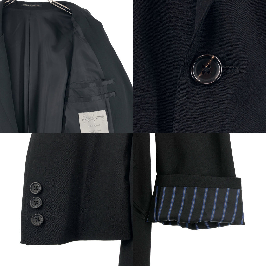 YOHJI YAMAMOTO POUR HOMME / ヨウジヤマモトプールオム | 2023AW | WOOL GABARDINE COLLAR BUTTON JACKET / ウールギャバジン オーバー ロングジャケット / 総裏地 | 2 | メンズ