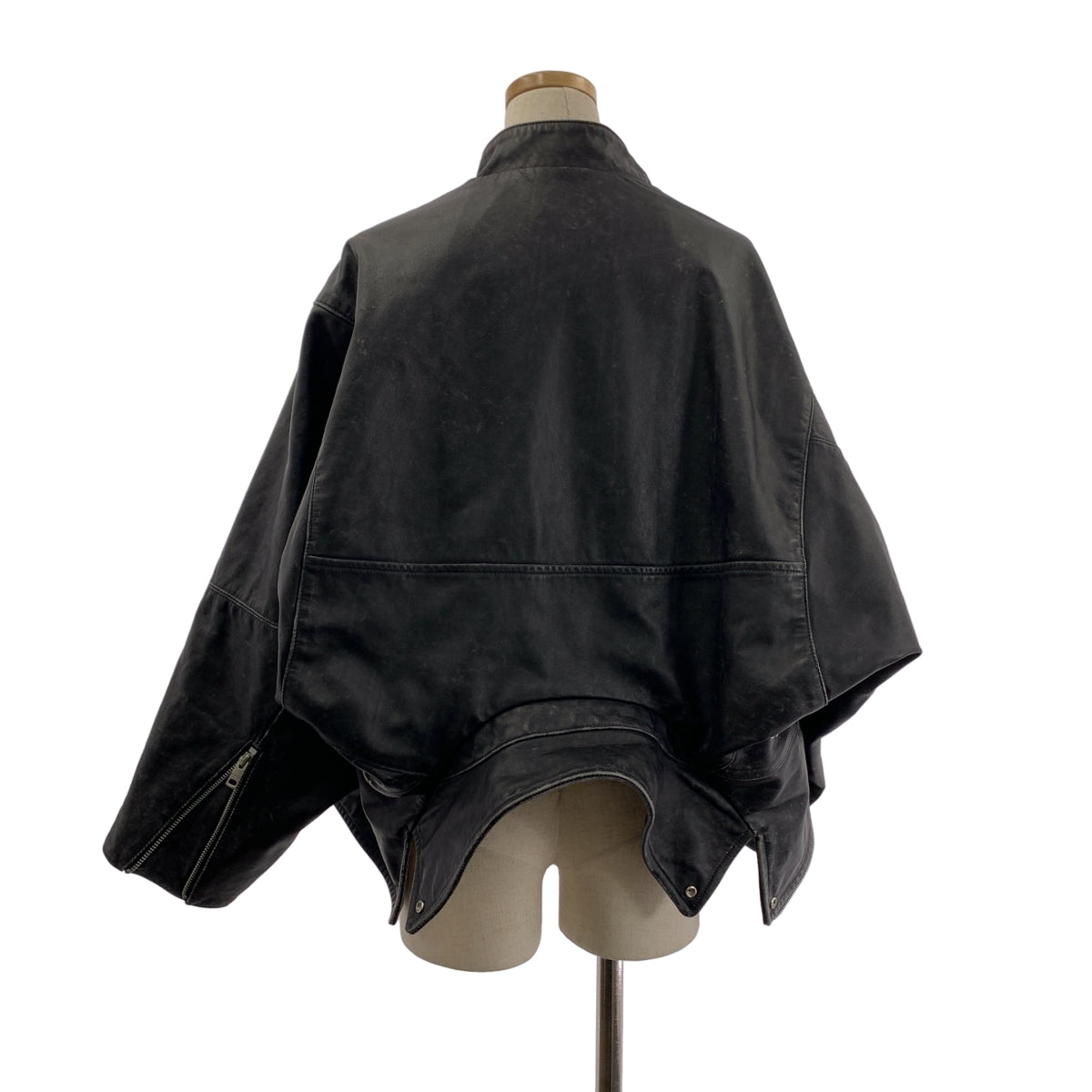 beautiful people / ビューティフルピープル | double-end stone wash leather jacket レザー ダブル ジャケット | 36 | ブラック | レディース