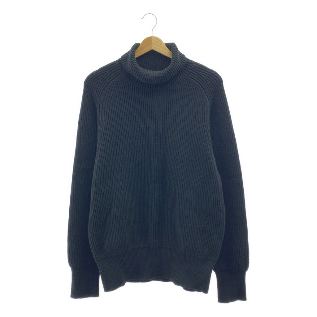 CABaN / キャバン | コットンカシミヤアゼ ハイネックプルオーバー  ニット セーター | L | ブラック | レディース