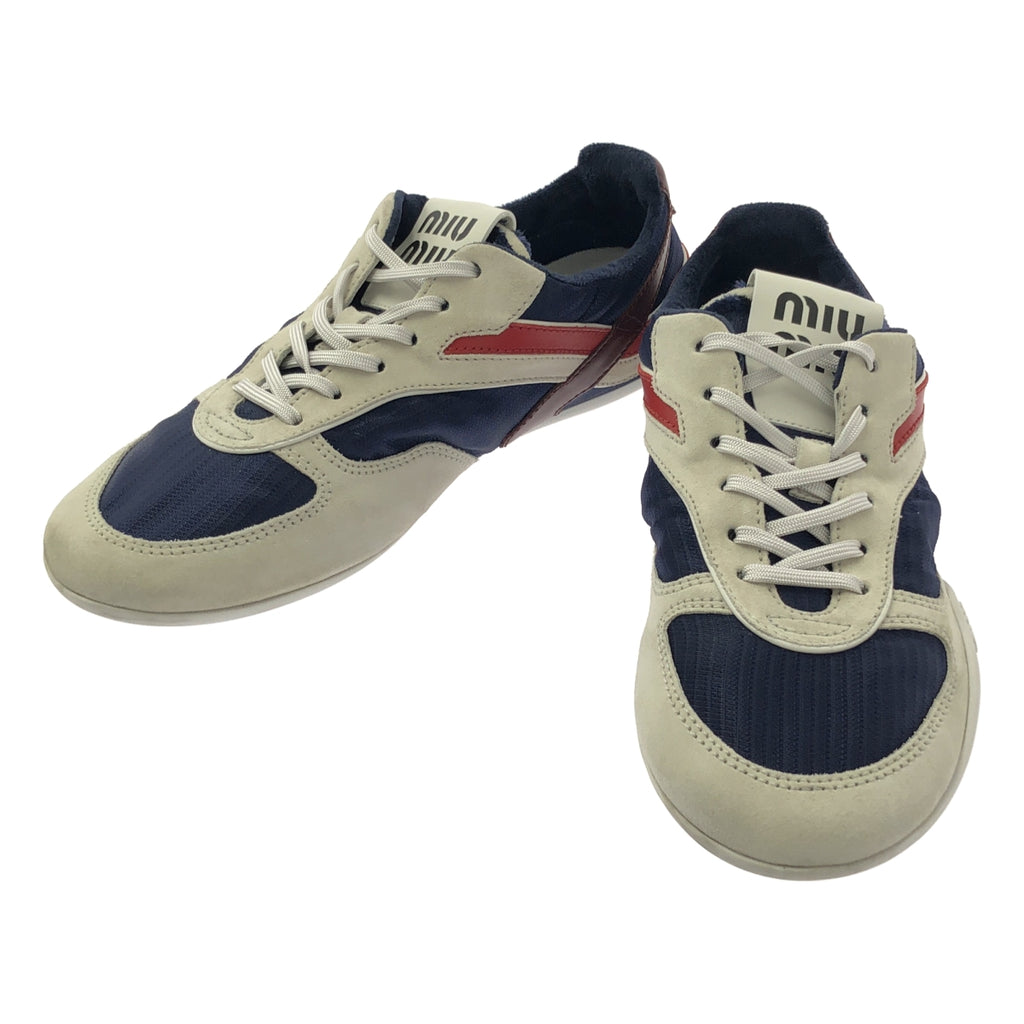 Miu Miu | 2025 春夏系列 | 運動科技布料與麂皮運動鞋 | 尺寸 38 1/2 | 女款