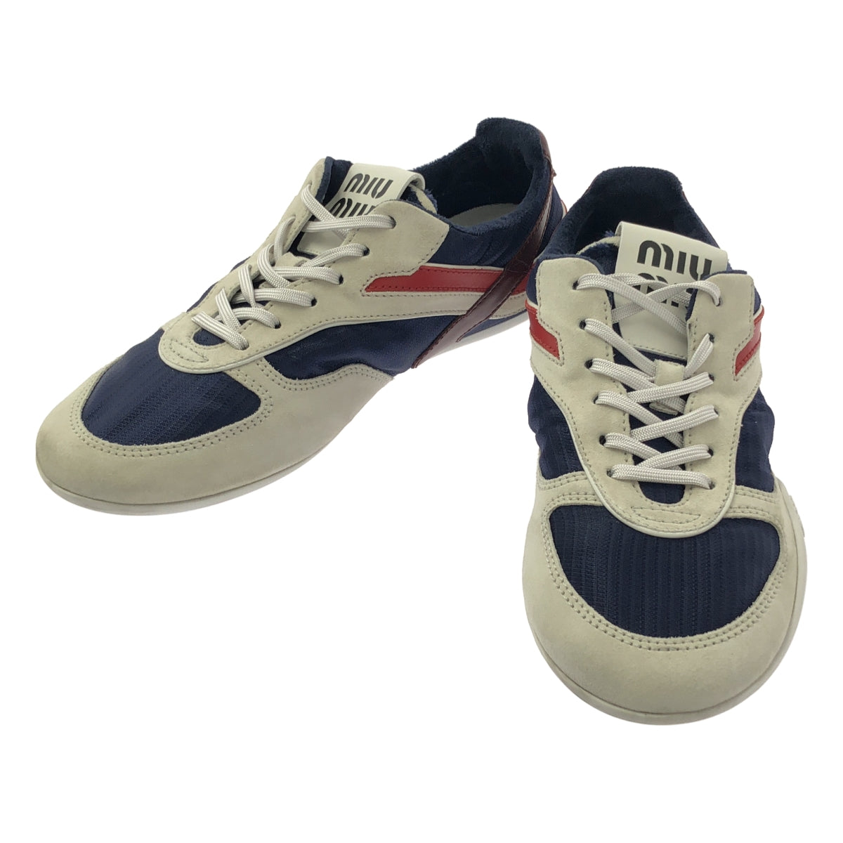 Miu Miu | 2025 春夏系列 | 運動科技布料與麂皮運動鞋 | 尺寸 38 1/2 | 女款