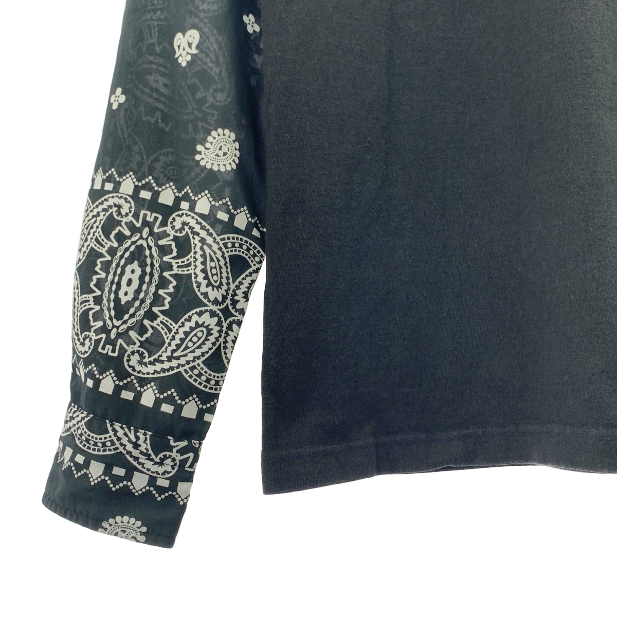 sacai / 사카이 | ARCHIVE PRINT MIX LONG SLEEVE T-SHIRT 페이즐리 전환 티셔츠 | 1 | 남성