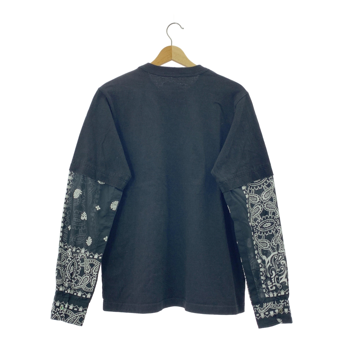 sacai / 사카이 | ARCHIVE PRINT MIX LONG SLEEVE T-SHIRT 페이즐리 전환 티셔츠 | 1 | 남성