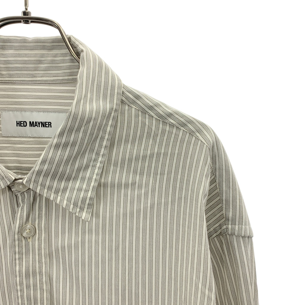 HED MAYNER / ヘドメイナー | 2022AW | PIN STRIPES OPEN BACK SHIRT ピンストライプ オープンバックシャツ | S | メンズ