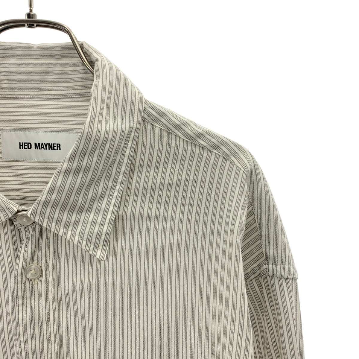 HED MAYNER / ヘドメイナー | 2022AW | PIN STRIPES OPEN BACK SHIRT ピンストライプ オープンバックシャツ | S | メンズ