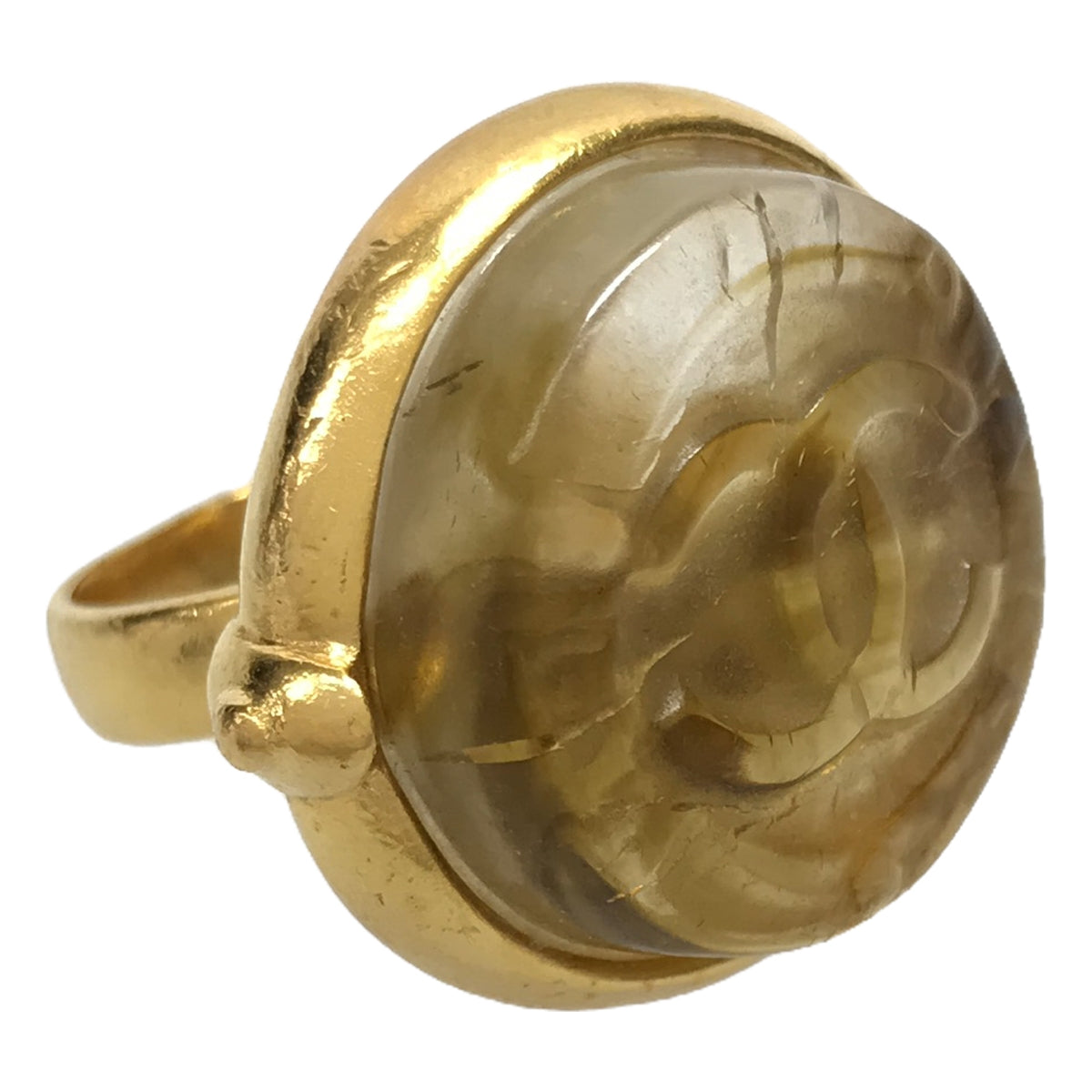 CHANEL | Coco Mark Gold 99A Gripoa Candy Stone Ring | Gold | Women's