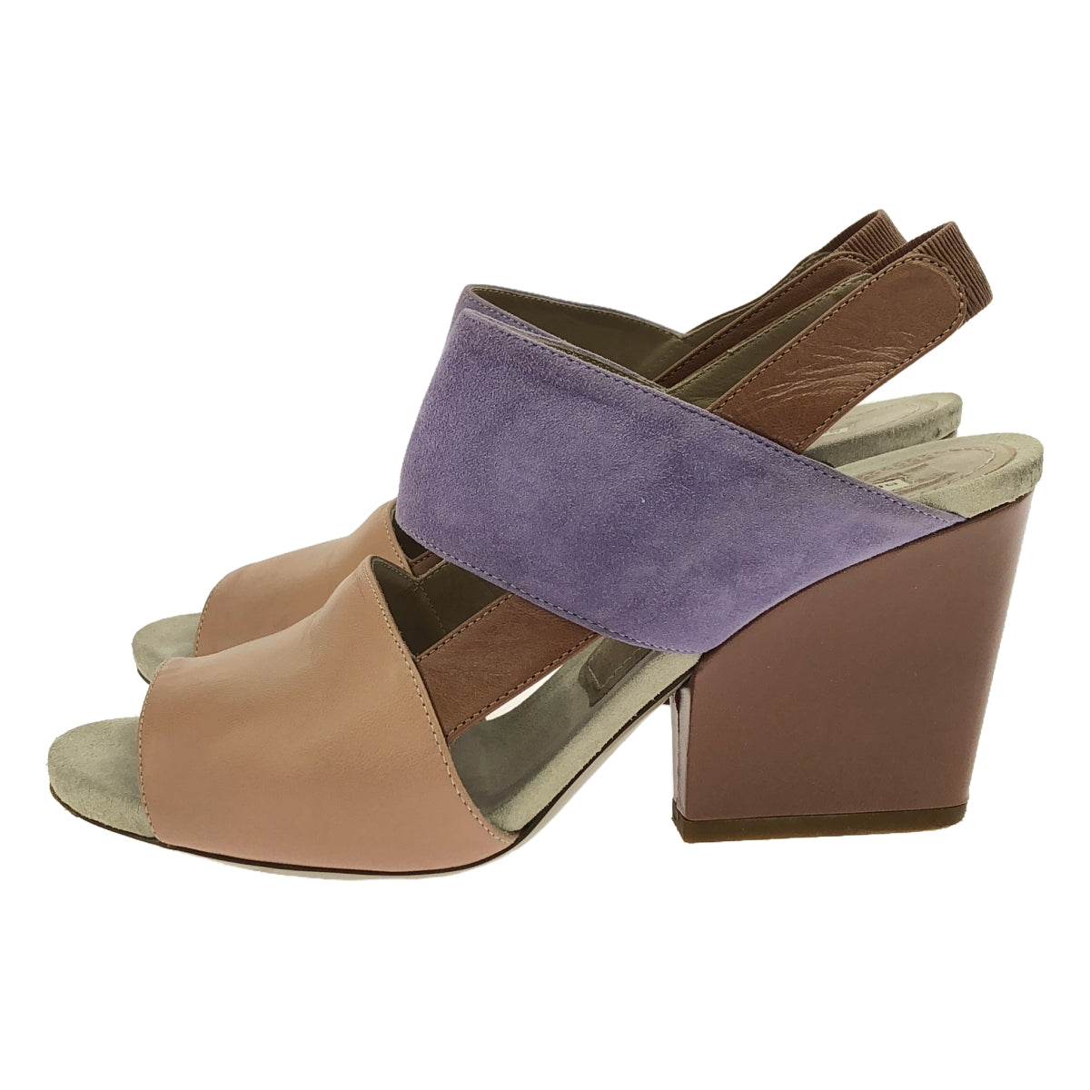 DRIES VAN NOTEN | Round Toe Strap Sandals | 36 1/2 | Pink/Purple/Brown | Women's