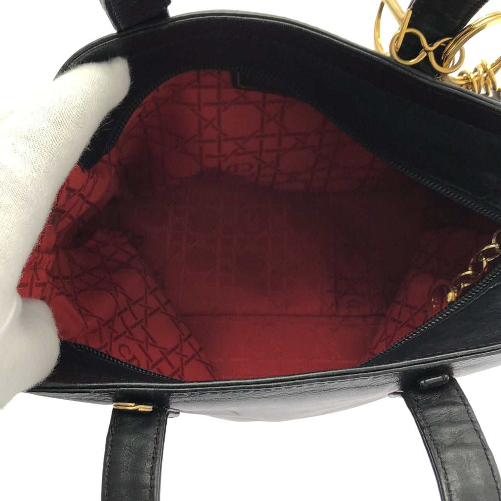 Christian Dior / 기독교 디올 | 가죽 로고 매력 핸드백 / 총 무늬 안감 |