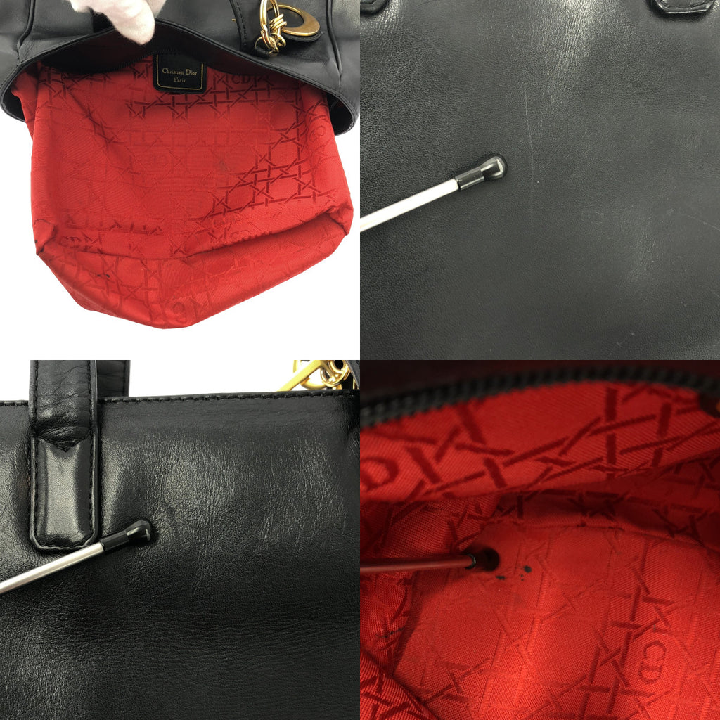 Christian Dior / 기독교 디올 | 가죽 로고 매력 핸드백 / 총 무늬 안감 |