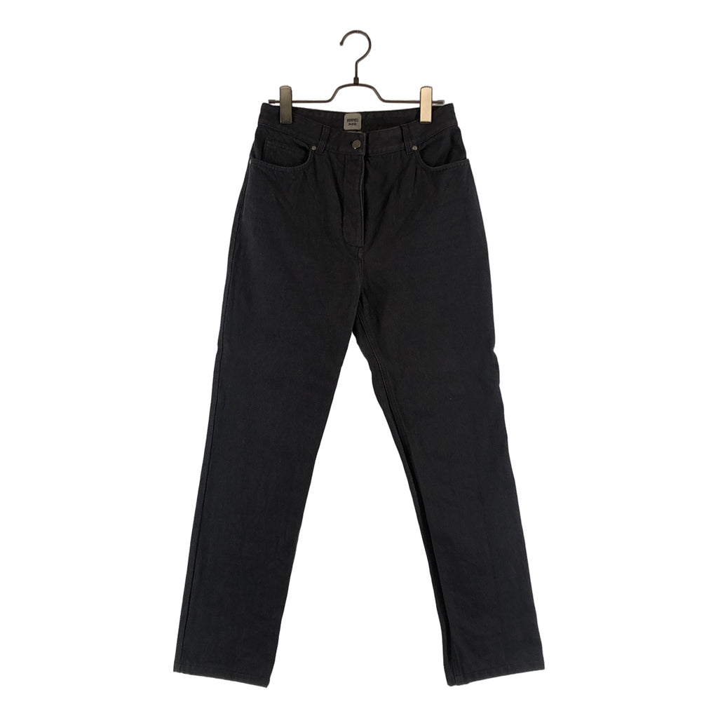 HERMES / エルメス | ロゴレザーパッチ セリエボタン デニムパンツ | 38 | レディース
