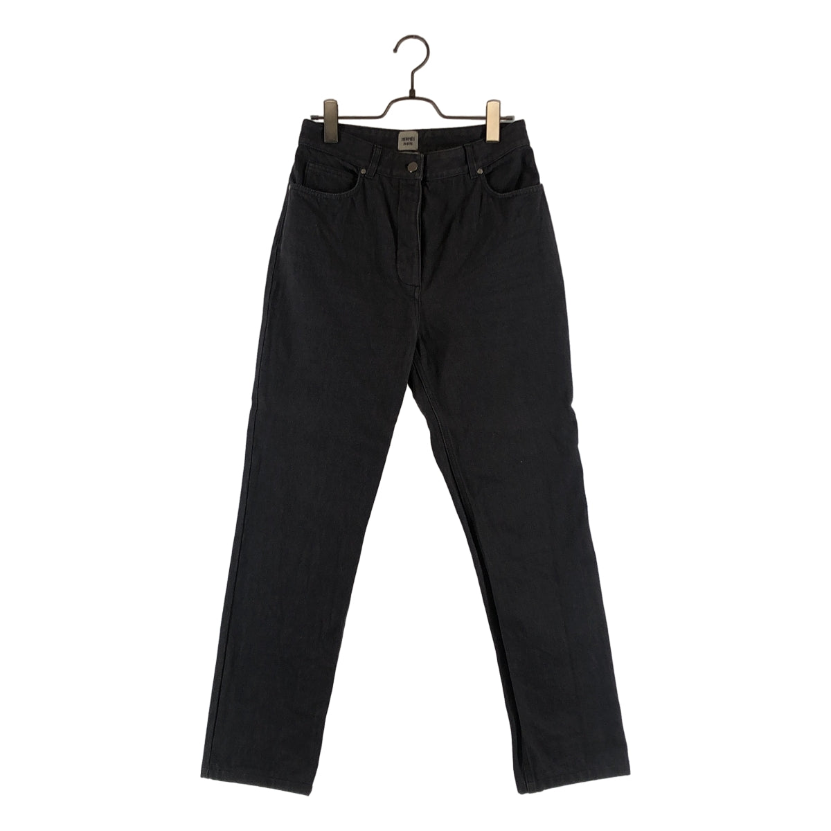HERMES / エルメス | ロゴレザーパッチ セリエボタン デニムパンツ | 38 | レディース