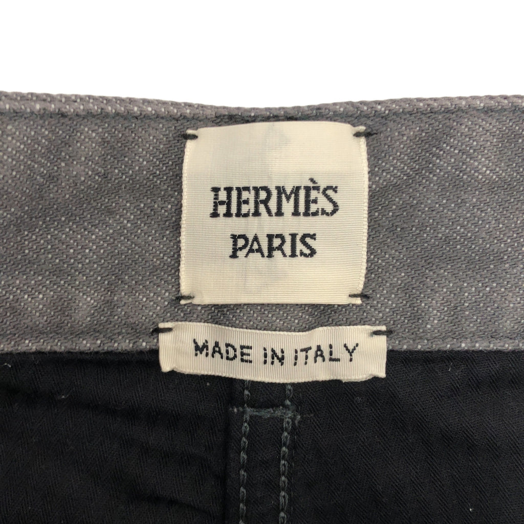 HERMES / エルメス | ロゴレザーパッチ セリエボタン デニムパンツ | 38 | レディース