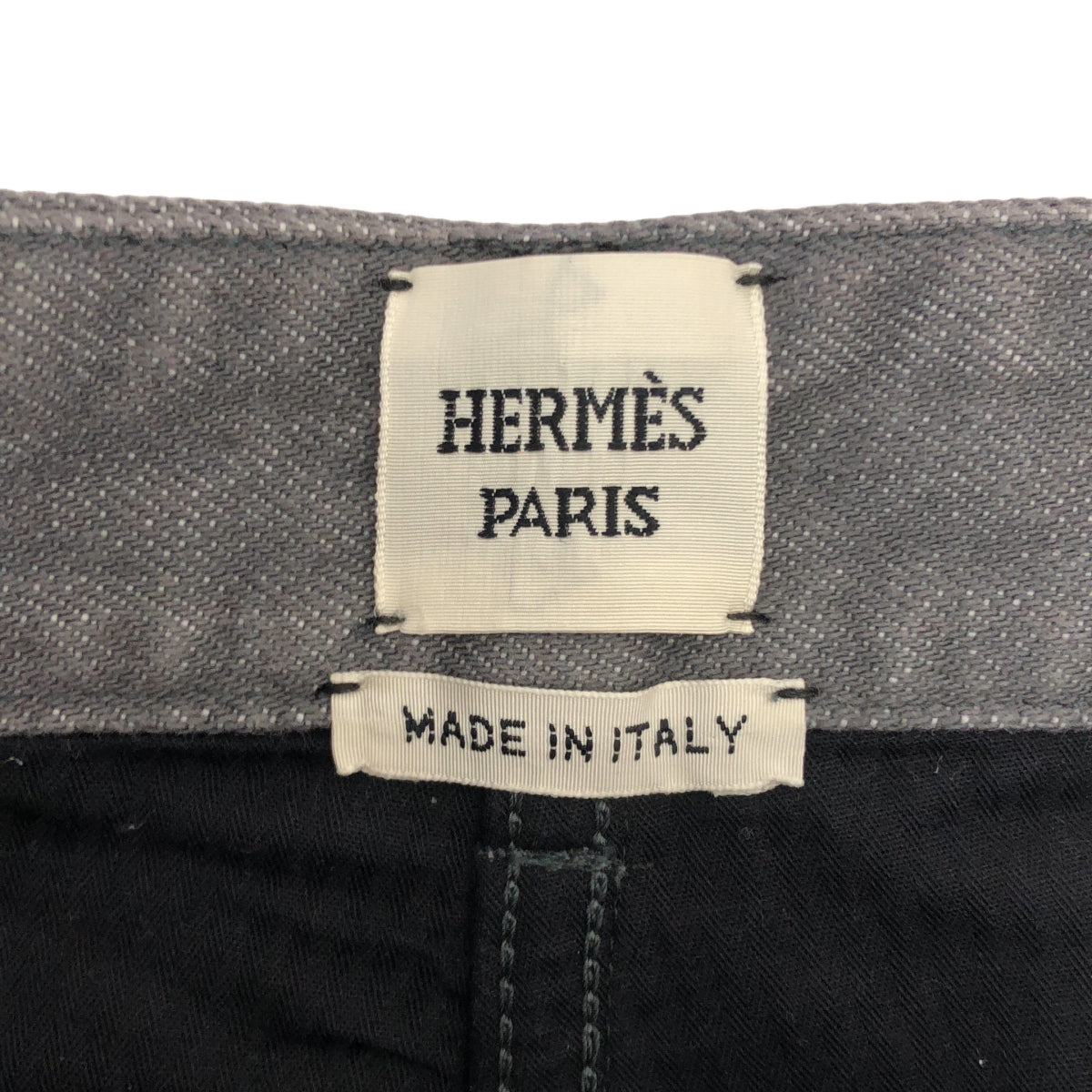HERMES / エルメス | ロゴレザーパッチ セリエボタン デニムパンツ | 38 | レディース