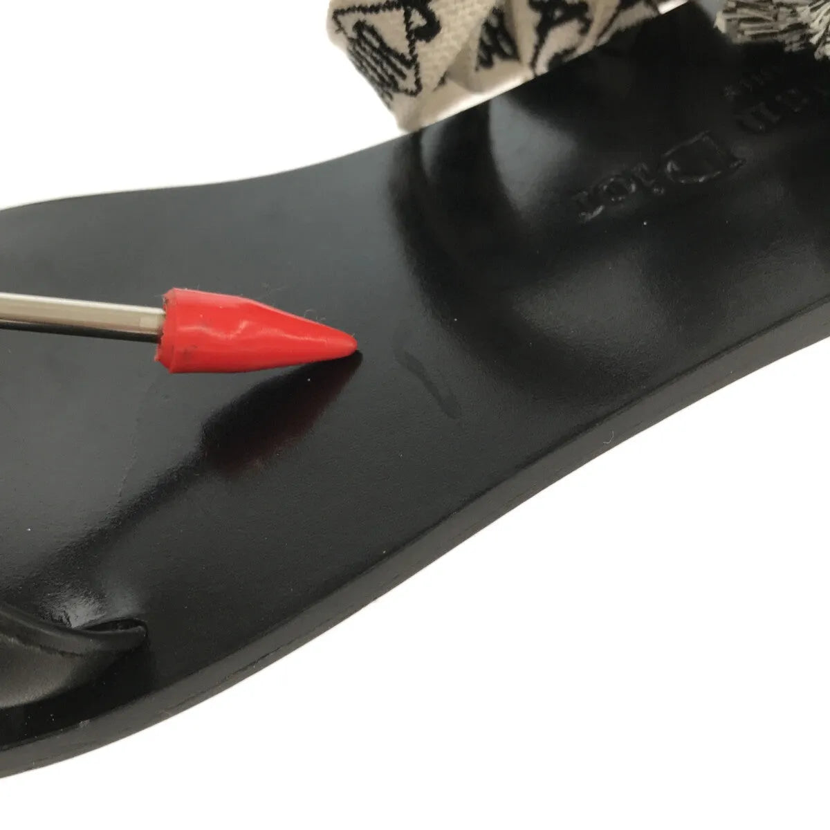 Christian Dior / クリスチャンディオール | J'ADIOR アンクルリボン フラットサンダル | 38 | ブラック | レディース