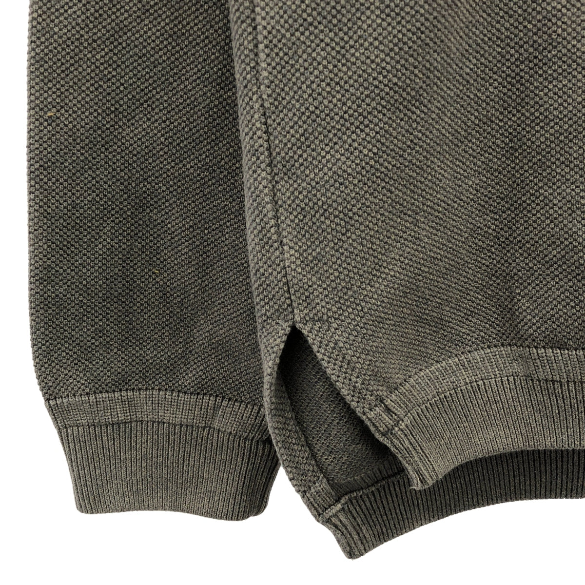 Crepuscule | Light Moss Stitch Cotton Knit | 1 | Grey | Men's