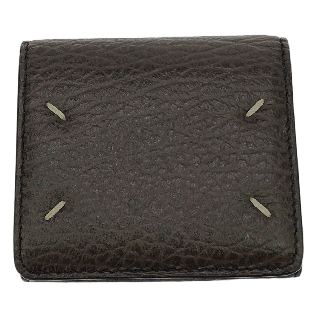 【미품】 Maison Margiela / 메종 마르제라 | 2021AW | SNAP COMPACT WALLET 트라이 배 지갑 가죽 컴팩트 지갑 | 브라운 | 여성