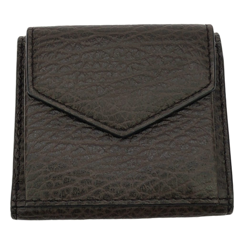 【미품】 Maison Margiela / 메종 마르제라 | 2021AW | SNAP COMPACT WALLET 트라이 배 지갑 가죽 컴팩트 지갑 | 브라운 | 여성
