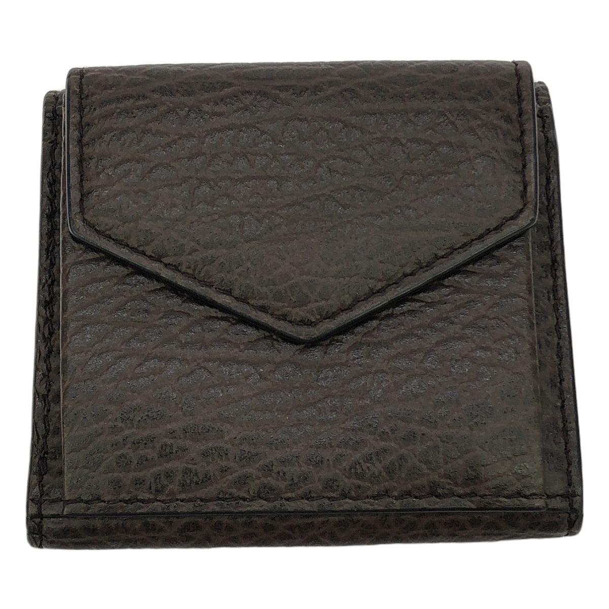 【미품】 Maison Margiela / 메종 마르제라 | 2021AW | SNAP COMPACT WALLET 트라이 배 지갑 가죽 컴팩트 지갑 | 브라운 | 여성