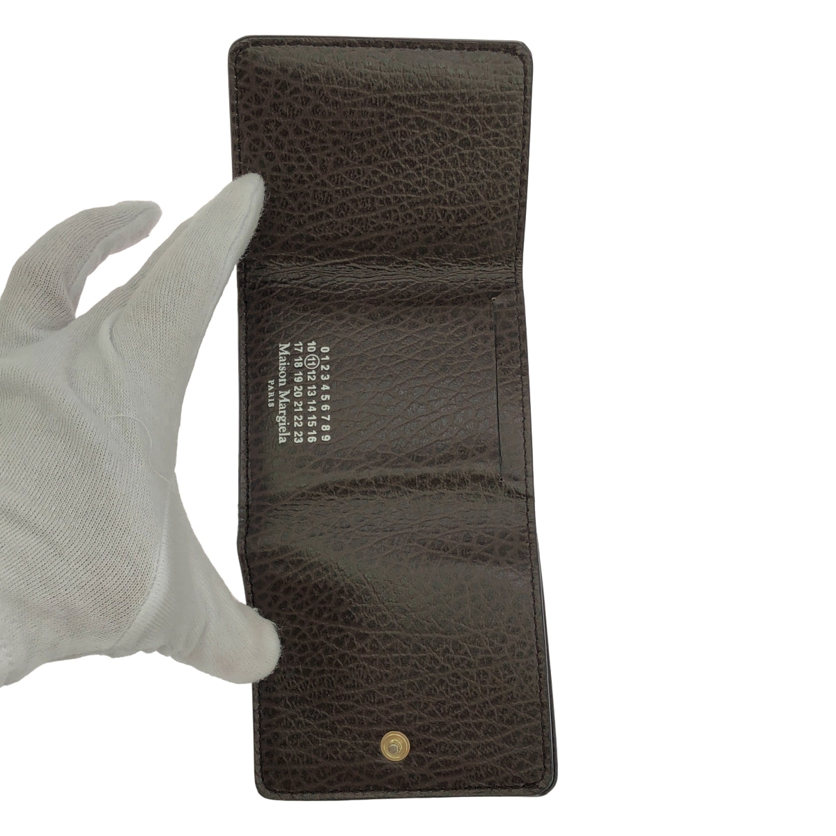[品相良好] Maison Margiela | 2021AW | SNAP COMPACT WALLET 三折皮革小巧皮夾 | 棕色 | 女款