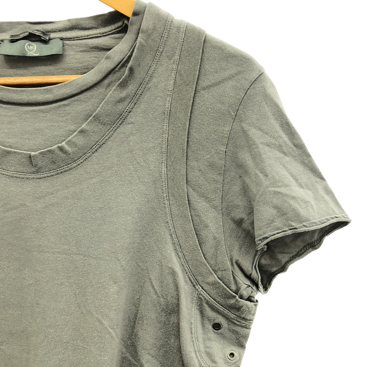 McQ / Alexander McQueen | Layered T-shirt with drawstring hem | XS | Grey | Men's