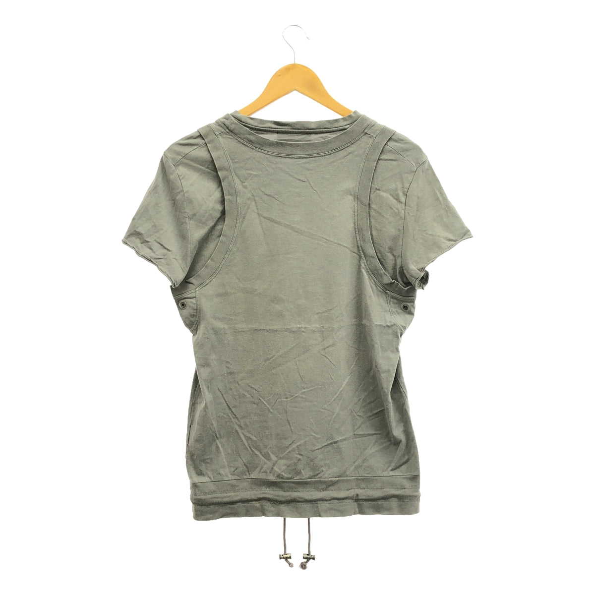 McQ / Alexander McQueen | Layered T-shirt with drawstring hem | XS | Grey | Men's