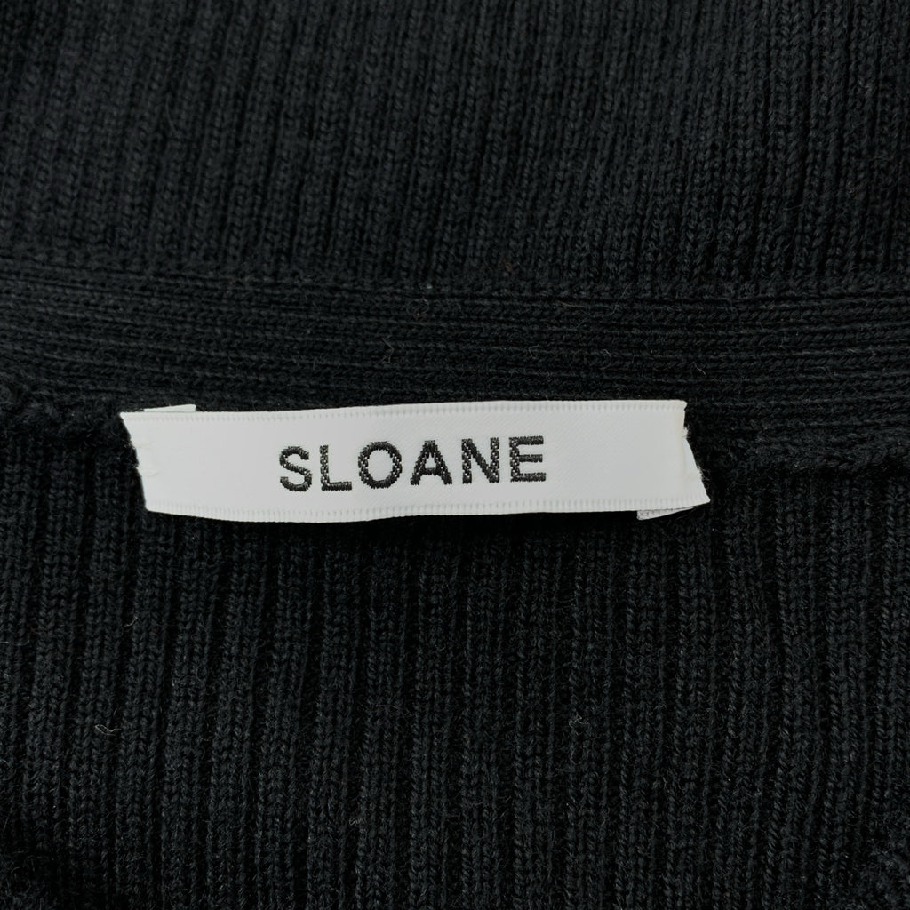 SLOANE / スローン | 14Gリブ メリノウール ラウンドネック | 1 | ブラック | レディース