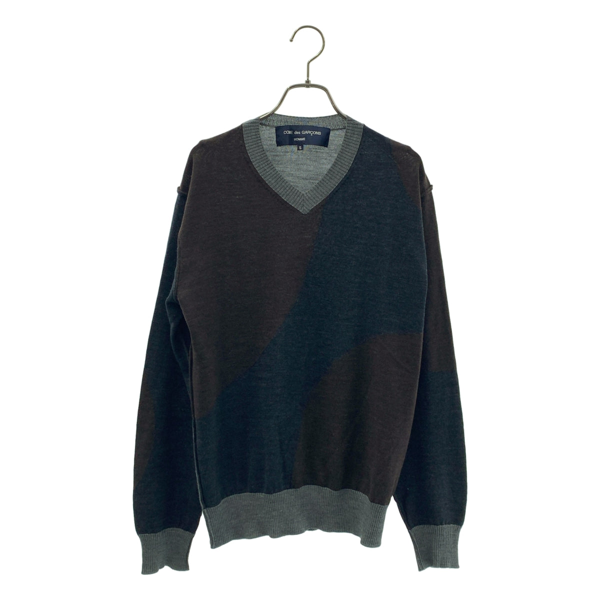 COMME des GARCONS HOMME / コムデギャルソンオム | 2007AW | ウール インサイドアウト 切替  Vネックニット | S | メンズ