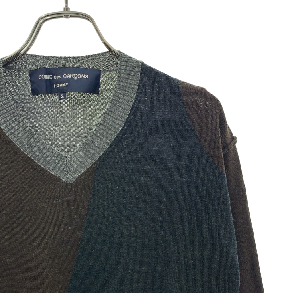 COMME des GARCONS HOMME / コムデギャルソンオム | 2007AW | ウール インサイドアウト 切替  Vネックニット | S | メンズ