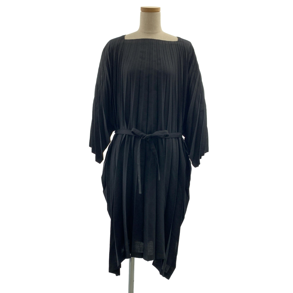 me ISSEY MIYAKE / ミーイッセイミヤケ | スクエアネック プリーツ プルオーバー ワンピース |