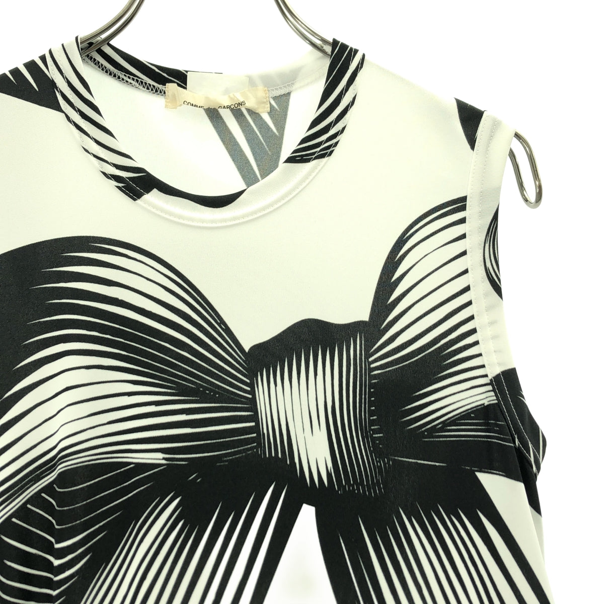 COMME des GARCONS / 콤데 갤슨 | 2022SS | 리본 프린트 튤 도킹 원피스 | S | 여성