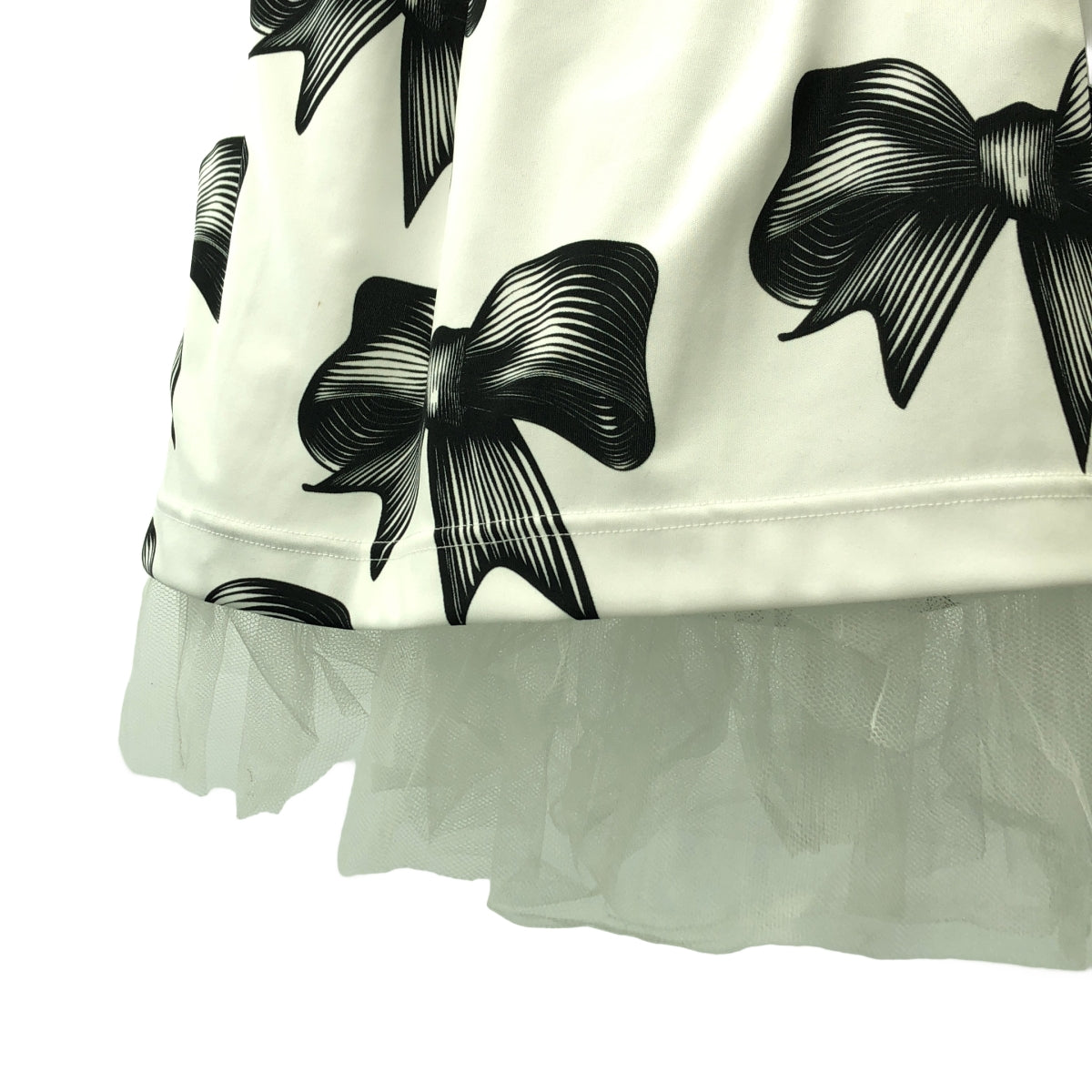 COMME des GARCONS / 콤데 갤슨 | 2022SS | 리본 프린트 튤 도킹 원피스 | S | 여성