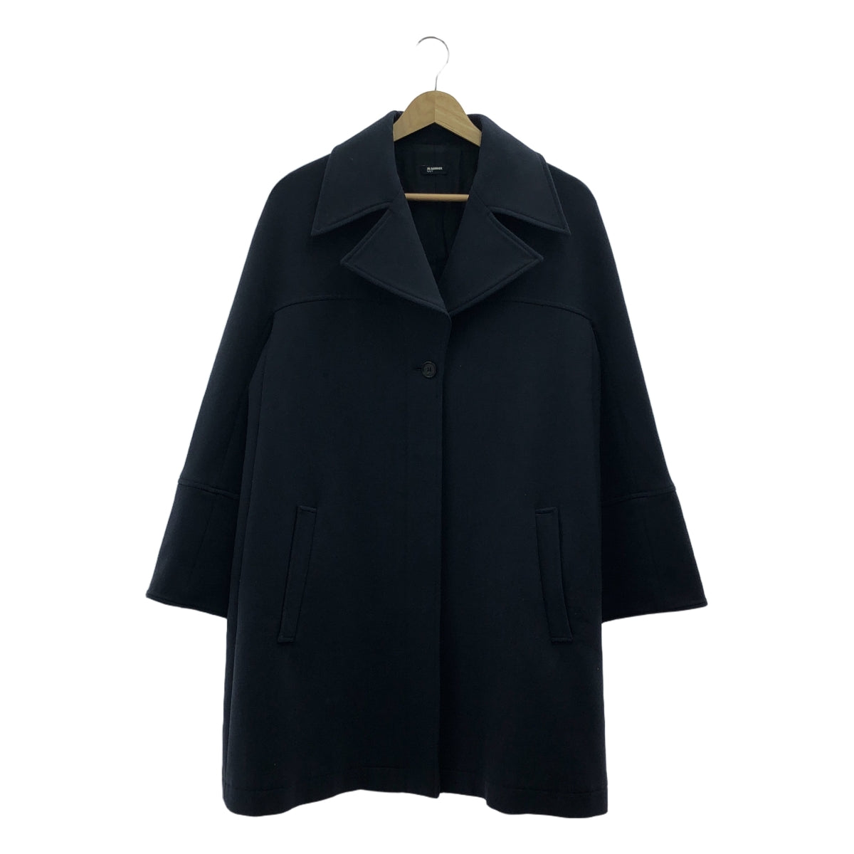 JIL SANDER NAVY / ジルサンダーネイビー | ウール混 チェスターコート | 34 | ネイビー | レディース